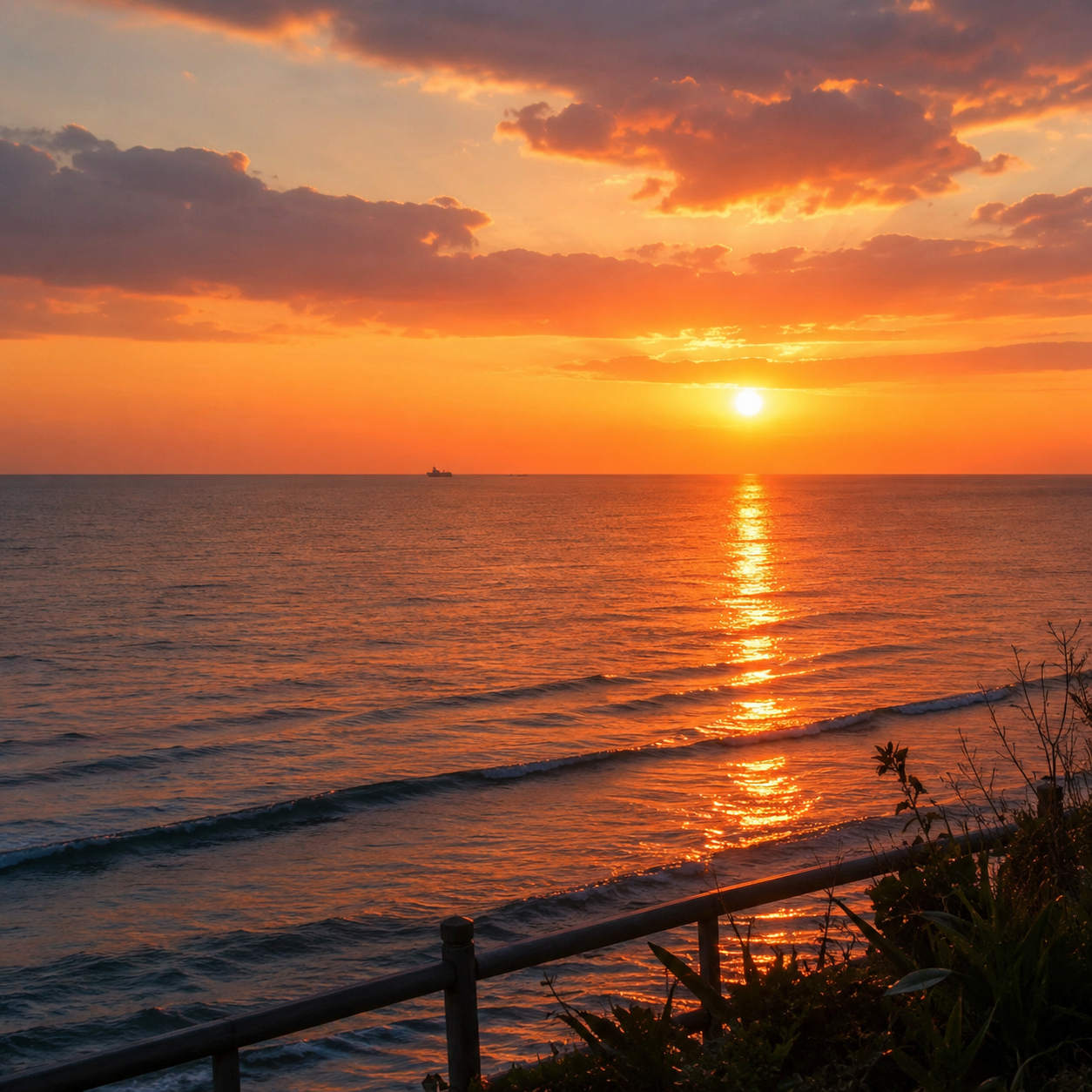 Tramonto sul mare con trabocco